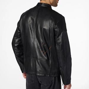 Vestes en cuir unisexe tendance pour l'hiver, décontractées, grandes tailles, coupe-vent, écologiques, avec broderie patchwork sur le devant - Product Image 3