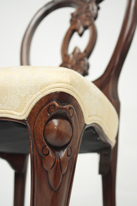Solid Mahogany Dining <b>Chair</b> with Hand Carving Upholstered Indoor Home Furniture with <b>Wood</b> Frame - Product Image 6