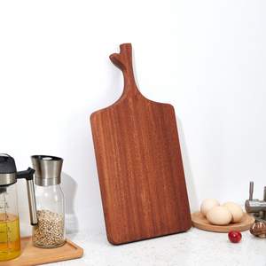 Ensemble de planches à découper en bois d'acacia naturel avec rainure d'égouttement, planche de cuisine en bois multi-tailles pour servir des fruits et du pain - Product Image 1