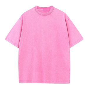 230GSM a 400GSM logotipo personalizado 100% algodón manga corta Vintage lavado de talla grande camisetas impresas de gran tamaño para hombres 2025 - Product Image 1