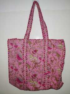 Hand Block Printed <b>Quilted</b> Shopping <b>Bag</b> Traditional Handmade Block Printed <b>Quilted</b> Shoulder <b>Bag</b> Luxury Women Shoulder Tote <b>Bag</b> - Product Image 3