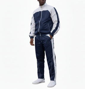 Conjunto Deportivo Personalizado OEM para Hombre, Chaqueta de Nailon con Cremallera y Pantalones de Chándal, Conjuntos Deportivos de Gimnasio, Chándal Unisex de Nailon - Product Image 3