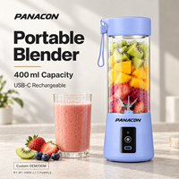 Blender Portabel OEM 400ml, USB-C Rechargeable, Mini Juicer Elektrik, Pembuat Smoothie Pribadi untuk Shake
