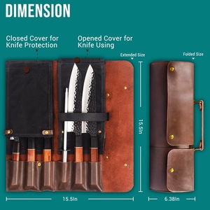 Best Quality Customized Leather Knife <b>Roll</b> Bags Premium Genuine Leather Lightweight OEM Supported Low Prices for New <b>Tool</b> Bags - Product Image 3
