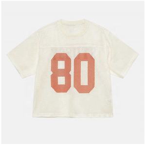 OEM Custom 100% Polyester American Football Jersey Lightweight Comfortable <b>Mesh</b> T-<b>Shirts</b> with Printed Logo on Front - Product Image 2