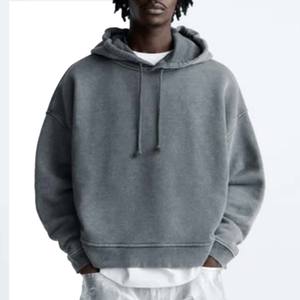 เสื้อมีฮู้ดสีเทาสำหรับผู้ชายใส่ได้ทั้งชายและหญิงเสื้อฮู้ดผลิตจากปากีสถานมากกว่าขนาด - Product Image 1