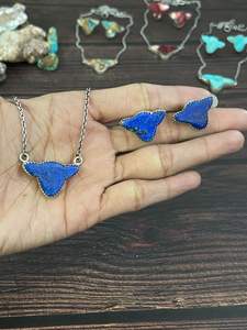 สร้อยคอสตรีทำด้วยมือที่สวยงามเงินสเตอร์ลิงคิงแมนสีแดงดอกกุหลาบดอกดาเลียสีขาวควายดอกกุหลาบเทอร์ควอยซ์ - Product Image 4