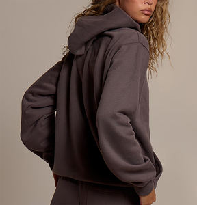 Vente en gros sur mesure 100% coton 465 GSM pull à capuche épais pour femmes épaule tombante Streetwear Hip Hop Style à capuche - Product Image 5