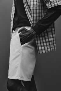 Regular Fit <b>Men's</b> Premium Quality 100% Cotton <b>White</b> <b>Shorts</b> Elasticated Drawstring Waist Diagonal Side Pockets @Wholesale Price - Product Image 4