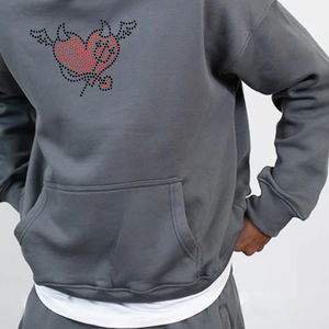Hot Sale New Arrival Rhinestone <b>Hoodies</b> for Men Unique Style Cotton Blended Breathable Lightweight Men Rhinestone <b>Hoodies</b> - Product Image 4
