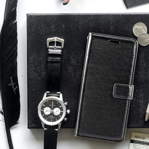 Cartera Larga Unisex de Cuero Genuino con Doble Cremallera y Tarjetero para Uso en Interiores y para Teléfono - Product Image 6