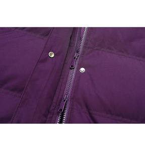 OEM Custom Logo Printed Women's Winter Breathable Turtleneck Puffer Coat Cropped Shiny Woven Weave Zipper Closure Solid <b>Bubble</b> - Product Image 4