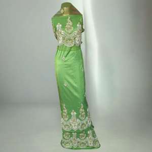 New Arrival No.1 Quality Luxurious Nigerian George Wrapper <b>Polyester</b> <b>Fabric</b> Stone Beaded Work Floral Pattern Partywear for Girls - Product Image 4