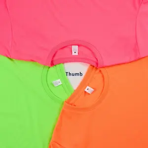 Couleur néon pour l'été chemise de sublimation spéciale chaude sur 100% t-shirt blanc en polyester couleurs réfléchissantes rose orange et citron vert