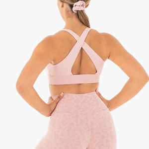 Wholesale Price Custom Logo Breathable High Support Plus Size Women's Athletic Workout Fitness Sports Gym Bra Front Logo - Product Image 5