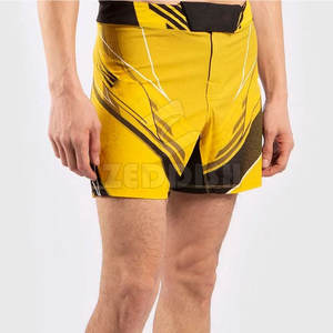 Wholesale Lightweight <b>Men's</b> MMA <b>Shorts</b> with <b>Elastic</b> <b>Waist</b> Solid Pattern Casual Design Customized Logo MMA <b>Shorts</b> - Product Image 4