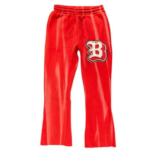 Pantalon de survêtement évasé personnalisé OEM pour hommes, pantalon 100% coton, pantalon de survêtement pour hommes, pantalon ample lavé, pantalon de survêtement évasé - Product Image 1