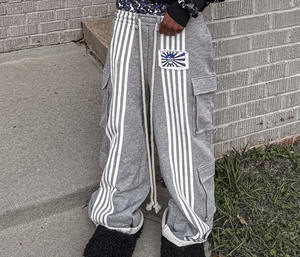 Pantalon de survêtement multicolore de haute qualité pour hommes pantalon de survêtement léger Baggy jambe droite pantalon Style décontracté jambe large Streetwear - Product Image 4