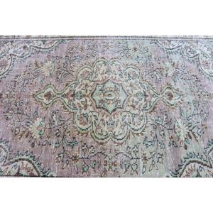 Alfombra Turca Vintage Grande de 5.2x8.1 pies, Alfombra de Lana Verde - Product Image 4