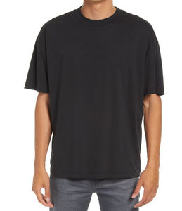 Personalizable 100% algodón Drop Shoulder Camisetas para hombres Casual Heavyweight Knitted Logo Plus Size T-Shirt - Product Image 4