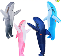 Costume gonflable de mascotte de requin de dessin animé pour Halloween, en acier inoxydable, pour performance scénique et festival
