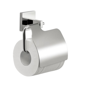 Porte-rouleau de papier toilette mural en métal avec finition noire pour la maison et les restaurants, salle de bain et toilettes - Product Image 2