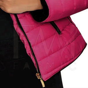 Chaqueta acolchada de punto con cremallera de moda con diseño personalizado Estilo callejero ligero impermeable y transpirable para mujer - Product Image 4