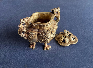 Brass <b>Incense</b> <b>Burner</b> for Religious Use <b>Backflow</b> Design Indian <b>Incense</b> Compatible Durable & Natural Home & Restaurant Use - Product Image 6