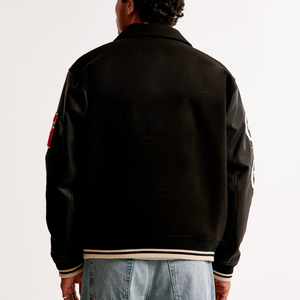 Chaqueta Universitaria Casual para Hombre, Personalizada, de Lana, Cortavientos, Impermeable, Transpirable, con Logotipo Frontal, Fabricante de Chaquetas Varsity de Primavera - Product Image 6