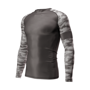 Camiseta de Manga Larga para Hombre con Logotipo Personalizado, Traje de Baño con Estampado Digital, Secado Rápido, Material de Spandex/Poliéster Sostenible - Product Image 1