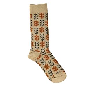 Calcetines Retro Floral Jacquard Crew para mujer, elegantes calcetines de algodón informales cálidos y acogedores de estilo Vintage para otoño, características transpirables - Product Image 4