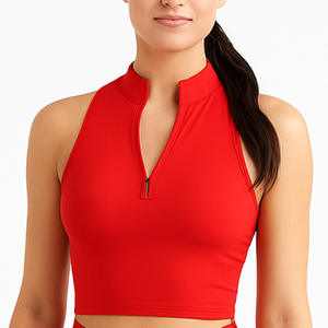 Ensemble Crop Top Zippé et Short Cycliste Taille Haute 2 Pièces Sportif Yoga Fitness Gym Décontracté 2026 - Product Image 6