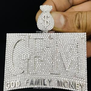 Colgante de Letra Personalizada con Diamantes Naturales Redondos de Corte Brillante, Chapado en Oro de 10K, Estilo Hip Hop, Joyería Unisex - Product Image 2