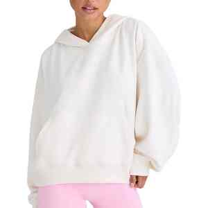 Top Trending Women Oversized Winter Long <b>Hoodie</b> Breathable Streetwear Pullover Style Customized Logo Printing 100% Cotton <b>Velour</b> - Product Image 1