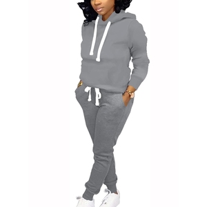 Conjunto de chándal de entrenamiento ajustado para mujer al mejor precio, ropa informal con logotipo personalizado para invierno, camisetas de mujer más vendidas - Product Image 3