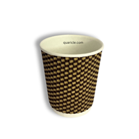 Gobelet en papier jetable écologique avec conception ondulée pour café ou boissons froides pour les fêtes ou un usage occasionnel