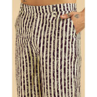 Setelan Pria Amanush 100% Katun Bernapas dengan Motif Garis, Kemeja Lengan Pendek dan Celana Pendek, Pakaian Kasual Musim Panas 2 Potong