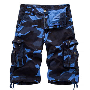 Algodón puro 100%/tela personalizada Streetwear Cargo Shorts Logo de secado rápido verano Multi-Bolsillo liso Cargo pantalones cortos Hombre - Product Image 5