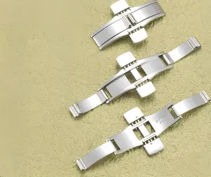 TQ066M fibbia a farfalla artigianale di alta qualità fibbia di distribuzione in acciaio inossidabile per cinturini per orologi in pelle