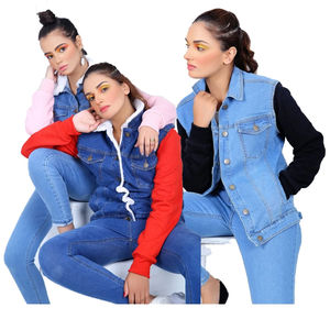 Alta calidad de alta calidad de fábrica al por mayor de alta calidad de las mujeres pantalones vaqueros de algodón transpirable chaqueta más vendida personalizada - Product Image 2