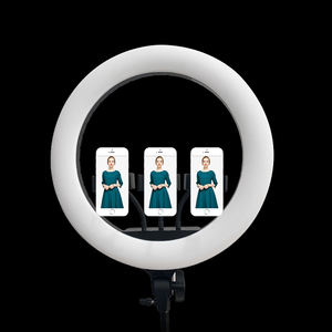 Kit de lampe annulaire à intensité variable pour Selfie, photographie, maquillage, vidéo, 18 pouces, Clip pour <span class=keywords><strong>YouTube</strong></span> <span class=keywords><strong>TIK</strong></span> <span class=keywords><strong>TOK</strong></span> - Product Image 3