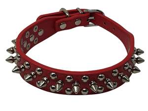 Collar de cuero con tachuelas para perros, correa azul para el cuello para cualquier raza de escenario, collares medianos y correas para mascotas - Product Image 6