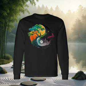 T-shirt à manches longues avec symbole Yin Yang du Taoïsme naturel, Zen Taijitu Yin Yang pour usage promotionnel - Product Image 3