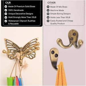 New Trending Brass Metal <b>Wall</b> <b>Hook</b> <b>Gold</b> Finished for Living Room Bathroom and Kitchen <b>Wall</b> Mounted Hanging - Product Image 5