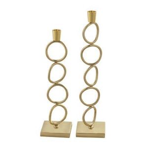 Elegante Portavelas de Metal con Patrón para Exhibir un Estilo de Diseño Moderno con Hermosa Luz Simétrica - Product Image 2