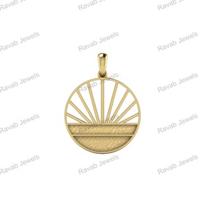 925 Bạc Đại Dương Mặt Trời Mọc Vòng Tròn Mặt dây chuyền 25mm lưu niệm sữa mẹ tro trang sức thiết lập tùy chỉnh đồ trang sức tưởng niệm giá thấp - Product Image 1