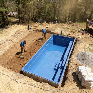 Piscines en fibre de verre hors sol et au-dessus du sol en vente, spa extérieur, jardin, faible entretien, motifs en mosaïque, piscine - Product Image 3