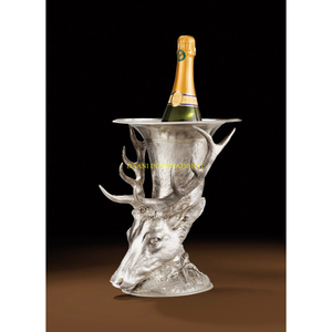 Sang trọng Stag đầu rượu sâm banh mát với thiết kế gạc đứng Bát thép không gỉ cho quán bar nhà hàng khách sạn bên cung cấp - Product Image 2