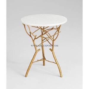 Dernière conception de table basse de mariage en argent antique avec base en marbre blanc grande table basse standard de nouveau style - Product Image 5