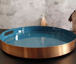 Plato y bandeja redondos de esmalte sólido recién llegados, último diseño, impresión personalizada, logotipo, regalo promocional de aluminio - Product Image 3